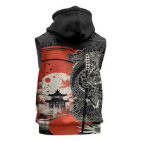 Japanese Dragon Katana Enso Sleeveless Zip Hoodie Japan Pagoda Seamless Cloud - Polynesian Pride