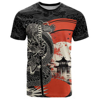 Japanese Dragon Katana Enso T Shirt Japan Pagoda Seamless Cloud - Polynesian Pride