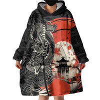 Japanese Dragon Katana Enso Wearable Blanket Hoodie Japan Pagoda Seamless Cloud - Polynesian Pride