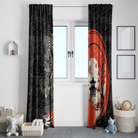 Japanese Dragon Katana Enso Window Curtain Japan Pagoda Seamless Cloud - Polynesian Pride
