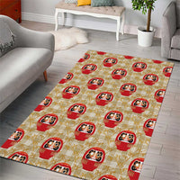 Japanese Daruma Doll Area Rug Palaka With Seamless Bamboo Pattern - Polynesian Pride