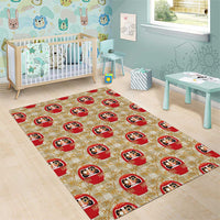 Japanese Daruma Doll Area Rug Palaka With Seamless Bamboo Pattern - Polynesian Pride