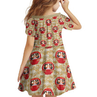 Japanese Daruma Doll Family Matching Off Shoulder Maxi Dress and Hawaiian Shirt Palaka With Seamless Bamboo Pattern - Polynesian Pride