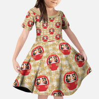 Japanese Daruma Doll Family Matching Tank Maxi Dress and Hawaiian Shirt Palaka With Seamless Bamboo Pattern - Polynesian Pride