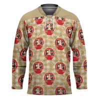 Japanese Daruma Doll Hockey Jersey Palaka With Seamless Bamboo Pattern - Polynesian Pride