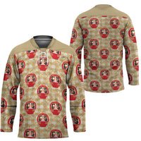 Japanese Daruma Doll Hockey Jersey Palaka With Seamless Bamboo Pattern - Polynesian Pride