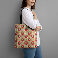 Japanese Daruma Doll Tote Bag Palaka With Seamless Bamboo Pattern - Polynesian Pride