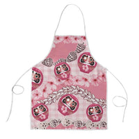 Japanese Daruma Doll Palaka Apron Cherry Blossoms With Shell Lei - Polynesian Pride