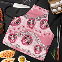 Japanese Daruma Doll Palaka Apron Cherry Blossoms With Shell Lei - Polynesian Pride