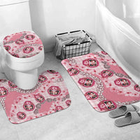 Japanese Daruma Doll Palaka Bathroom Set Cherry Blossoms With Shell Lei - Polynesian Pride