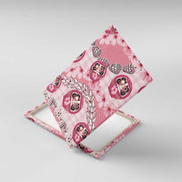 Japanese Daruma Doll Palaka Canvas Wall Art Cherry Blossoms With Shell Lei - Polynesian Pride