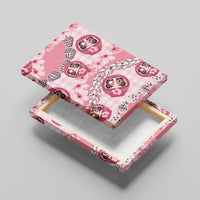 Japanese Daruma Doll Palaka Canvas Wall Art Cherry Blossoms With Shell Lei - Polynesian Pride