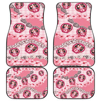 Japanese Daruma Doll Palaka Car Mats Cherry Blossoms With Shell Lei - Polynesian Pride