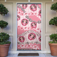 Japanese Daruma Doll Palaka Door Cover Cherry Blossoms With Shell Lei - Polynesian Pride