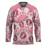 Japanese Daruma Doll Palaka Hockey Jersey Cherry Blossoms With Shell Lei - Polynesian Pride