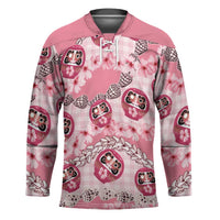Japanese Daruma Doll Palaka Hockey Jersey Cherry Blossoms With Shell Lei - Polynesian Pride