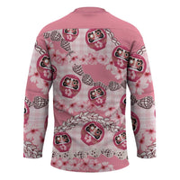 Japanese Daruma Doll Palaka Hockey Jersey Cherry Blossoms With Shell Lei - Polynesian Pride