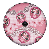 Japanese Daruma Doll Palaka Spare Tire Cover Cherry Blossoms With Shell Lei - Polynesian Pride