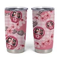Japanese Daruma Doll Palaka Tumbler Cup Cherry Blossoms With Shell Lei - Polynesian Pride