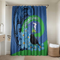 New Zealand Chatham Islands Bathroom Set Wharekauri Forget Me Not With Black Robin - Polynesian Pride