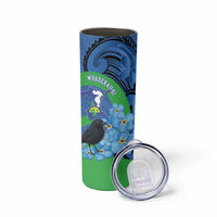 New Zealand Chatham Islands Skinny Tumbler Wharekauri Forget Me Not With Black Robin