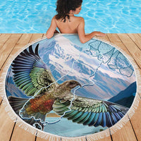 New Zealand South Island Beach Blanket Te Waipounamu Aoraki Kea Bird