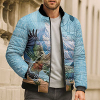 New Zealand South Island Bomber Puffer Jacket Te Waipounamu Aoraki Kea Bird LT14 - Polynesian Pride