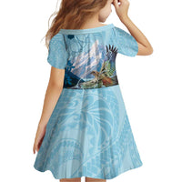 New Zealand South Island Family Matching Mermaid Dress and Hawaiian Shirt Te Waipounamu Aoraki Kea Bird LT14 - Polynesian Pride
