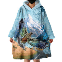 New Zealand South Island Wearable Blanket Hoodie Te Waipounamu Aoraki Kea Bird