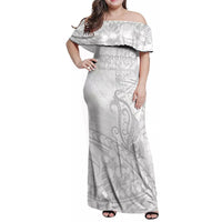 Polynesia Brain Cancer Awareness Family Matching Off Shoulder Maxi Dress and Hawaiian Shirt In May We Wear Grey