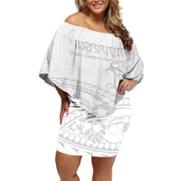 Polynesia Brain Cancer Awareness Off Shoulder Short Dress In May We Wear Grey