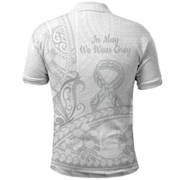 Polynesia Brain Cancer Awareness Polo Shirt In May We Wear Grey