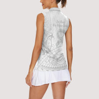 Polynesia Brain Cancer Awareness Women Sleeveless Polo Shirt In May We Wear Grey LT14 - Polynesian Pride