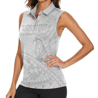 Polynesia Brain Cancer Awareness Women Sleeveless Polo Shirt In May We Wear Grey LT14 - Polynesian Pride