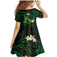 Polynesia Mental Health Awareness Family Matching Mermaid Dress and Hawaiian Shirt Green Ribbon Be Kind To Your Mind