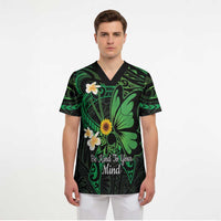 Polynesia Mental Health Awareness Scrub Top Green Ribbon Be Kind To Your Mind - Polynesian Pride