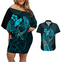 Polynesia World Ovarian Cancer Day Couples Matching Off Shoulder Short Dress and Hawaiian Shirt You Matter Polynesian Women
