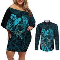 Polynesia World Ovarian Cancer Day Couples Matching Off Shoulder Short Dress and Long Sleeve Button Shirt You Matter Polynesian Women
