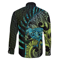 Southland Takehe Pounama Family Matching Puletasi and Hawaiian Shirt Aotearoa Poutama Paua Shell Fern