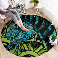 Southland Takehe Pounama Round Carpet Aotearoa Poutama Paua Shell Fern LT14 - Polynesian Pride