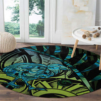 Southland Takehe Pounama Round Carpet Aotearoa Poutama Paua Shell Fern LT14 - Polynesian Pride