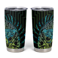 Southland Takehe Pounama Tumbler Cup Aotearoa Poutama Paua Shell Fern LT14 Black - Polynesian Pride