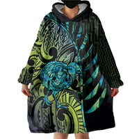 Southland Takehe Pounama Wearable Blanket Hoodie Aotearoa Poutama Paua Shell Fern