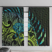 Southland Takehe Pounama Window Curtain Aotearoa Poutama Paua Shell Fern