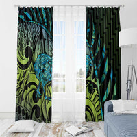 Southland Takehe Pounama Window Curtain Aotearoa Poutama Paua Shell Fern