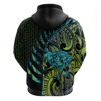 Southland Takehe Pounama Zip Hoodie Aotearoa Poutama Paua Shell Fern LT14 - Polynesian Pride