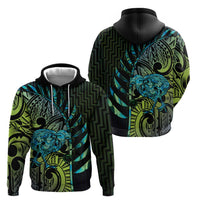 Southland Takehe Pounama Zip Hoodie Aotearoa Poutama Paua Shell Fern LT14 - Polynesian Pride