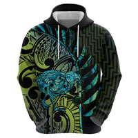 Southland Takehe Pounama Zip Hoodie Aotearoa Poutama Paua Shell Fern LT14 - Polynesian Pride