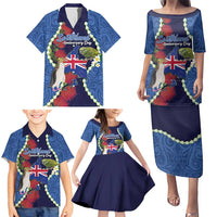 Southland Anniversary Day Family Matching Puletasi and Hawaiian Shirt Murihiku 1861 Maori Bird Mix Pohutukawa