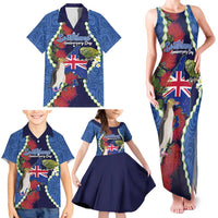 Southland Anniversary Day Family Matching Tank Maxi Dress and Hawaiian Shirt Murihiku 1861 Maori Bird Mix Pohutukawa